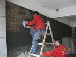 用YYA特種漿料對混凝土磚混結構滲水進行噴涂處理 用YYA特種漿料對混凝土磚混結構滲水進行噴涂處理